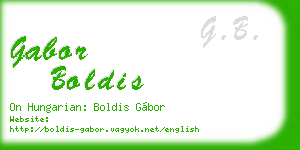gabor boldis business card