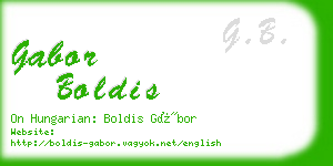 gabor boldis business card